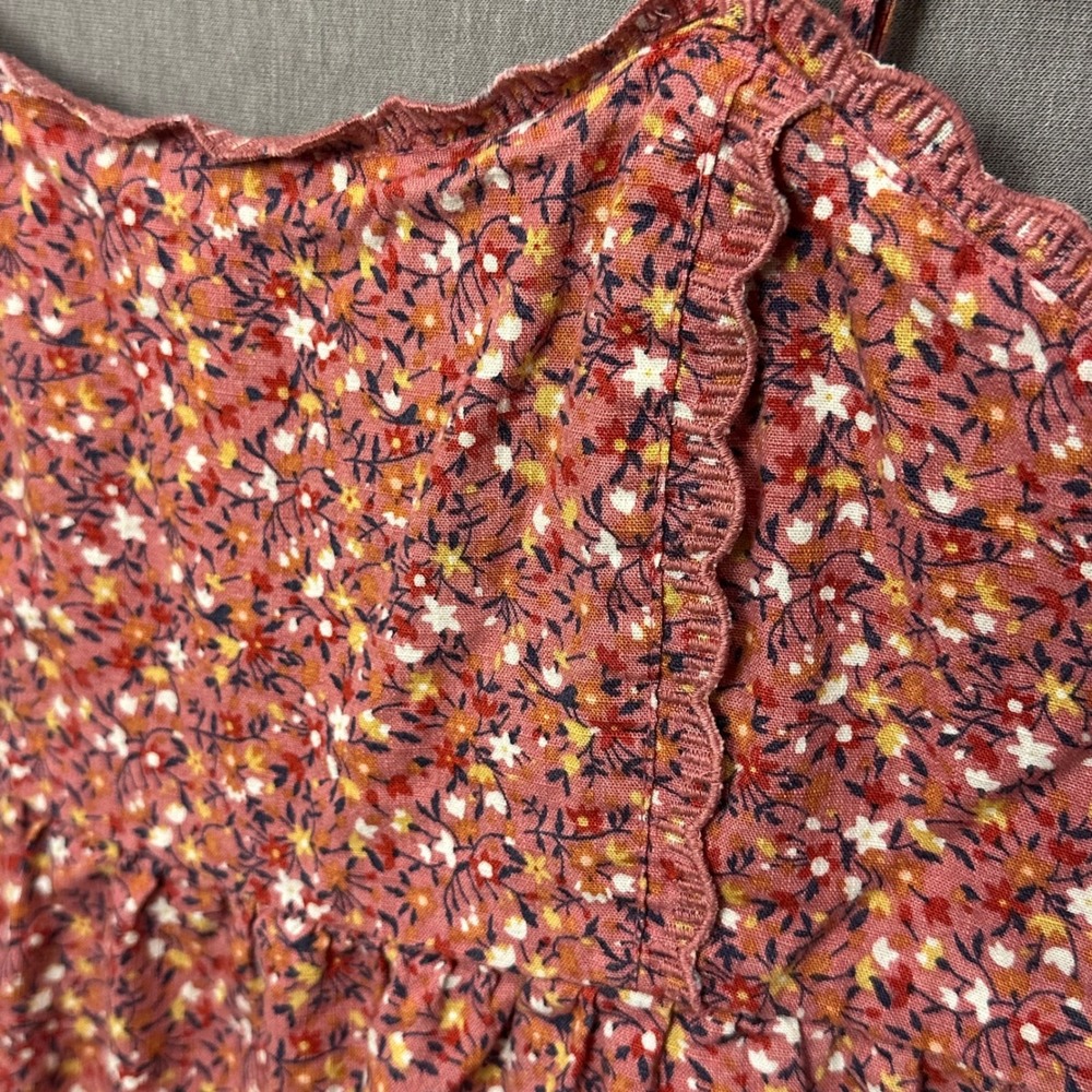 Aeropostale Babydoll Dress S Pink Floral Scalloped Trim Cottagecore Boho - Picture 3 of 16